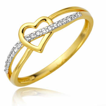 Pierścionek zaręczynowy z cyrkoniami serce