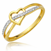 Pierścionek zaręczynowy z cyrkoniami serce