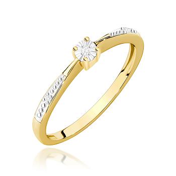 Pierścionek zaręczynowy z brylantami 0.02