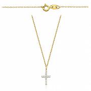 Naszyjnik złoty krzyżyk z cyrkoniami FUG3-21-N00453-2
