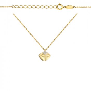 Naszyjnik złoty muszelka z cyrkoniami FUG3-25-N00362-2