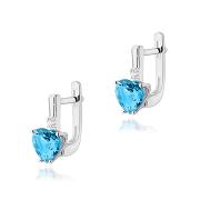 Kolczyki  z białego złota z topazami i brylantami FKO-002-B585-T2.40/0.03