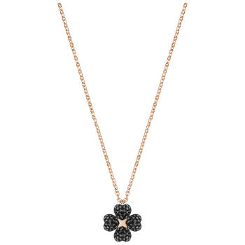 Naszyjnik SWAROVSKI • Latisha Flower Pendant, Black, Rose gold plating 5420246