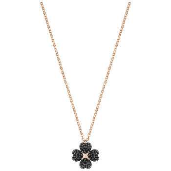 Naszyjnik SWAROVSKI • Latisha Flower Pendant, Black, Rose gold plating 5420246