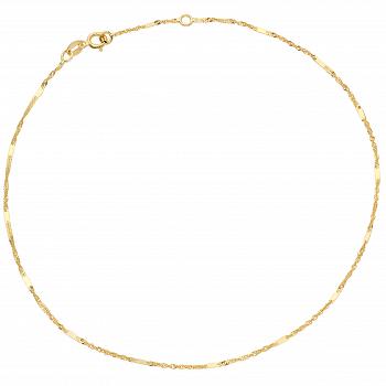 Bransoletka na nogę złota splot singapur z blaszkami FUG2-26-B00539-2