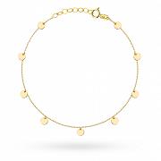 Bransoletka złota pełne kółka na nogę FUG2-25-B00822-2