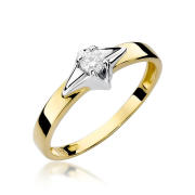 Pierścionek zaręczynowy z brylantem 0.10
