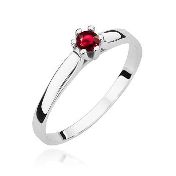 Pierścionek zaręczynowy z białego złota z rubinem 0.15ct