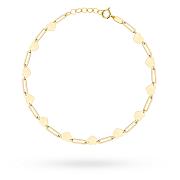 Bransoletka złota ogniwa i serca FUG2-40-B01010-2