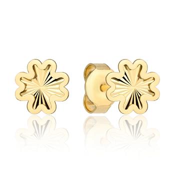 Kolczyki złote diamentowane koniczynki FUG7-K01621-375