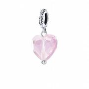 Charms kryształowe różowe serce FUG0989