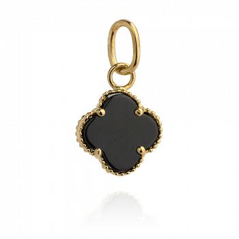 Zawieszka złota- czarna koniczyna FUG6-4-Z00197-2