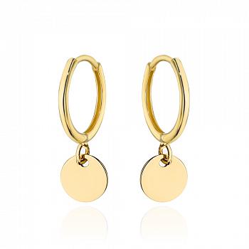 Kolczyki złote kółeczko z wiszącym pełnym kółkiem FUG7-21-K01505-2