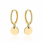 Kolczyki złote kółeczko z wiszącym pełnym kółkiem FUG7-21-K01505-2