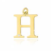 Zawieszka złota literka H z brylantem FUGZAL-H
