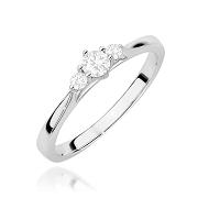 Pierścionek zaręczynowy z białego złota z diamentami laboratoryjnymi 0.21ct