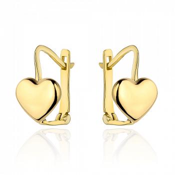 Kolczyki złote serca na angielskim zapięciu FUG7-34-K01539-2