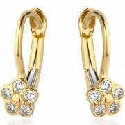 Kolczyki złote kwiatki z białymi cyrkoniami FUG7-25-K00780-2