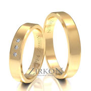 Obrączki ślubne klasyczne złote 4mm próba 585 z fazą • PF4S