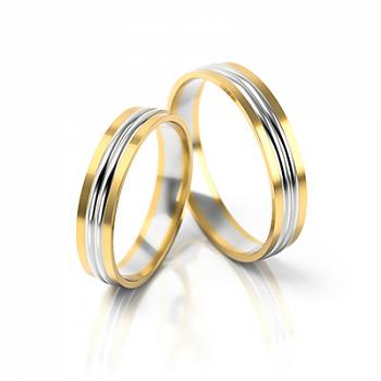 Obrączki ślubne złoto dwukolorowe 4mm próba 585 • FS250