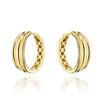Kolczyki złote żłobione kółka FUG7-17-K01607-2