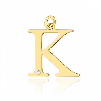 Zawieszka złota literka K z brylantem FUGZAL-K