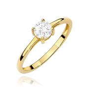 Pierścionek zaręczynowy z żółtego złota z diamentem laboratoryjnym 0.50ct