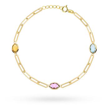 Bransoletka złota topaz, ametyst, cytryn FUG2-B01076-585