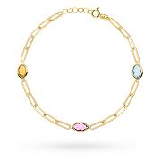 Bransoletka złota topaz, ametyst, cytryn FUG2-B01076-585