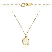 Naszyjnik złoty kółko z masą perłową FUG3-17-N00619-2