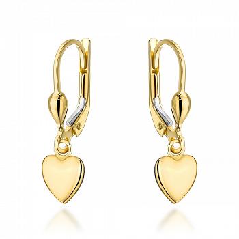 Kolczyki złote wiszące serca FUG7-17-K01586-2
