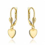 Kolczyki złote wiszące serca FUG7-17-K01586-2
