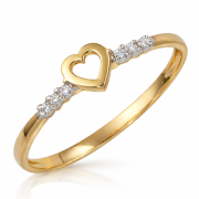 Pierścioneky zaręczynowy z cyrkoniami serce