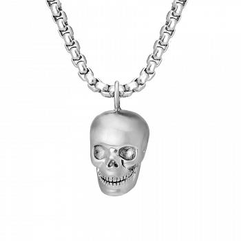 Naszyjnik męski srebrna rockowa czaszka WA629