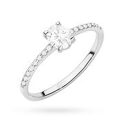 Pierścionek zaręczynowy z białego złota z brylantami 0.38ct 