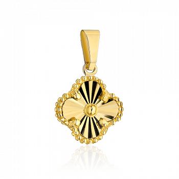 Zawieszka złota diamentowana koniczynka 10mm FUG6-21-Z00521-2