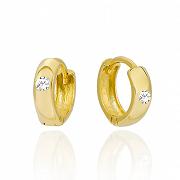 Kolczyki złote kreole z białymi cyrkoniami FUG7-3-K01192-2