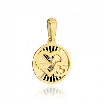 Zawieszka złota diamentowane splecione serca FUG6-37-Z00529-2