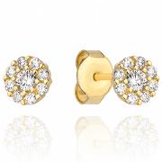 Kolczyki złote kółko z białymi cyrkoniami FUG7-25-K00712-2