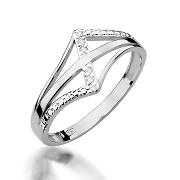 Pierścionek zaręczynowy z brylantami 0.03ct