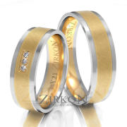 Obrączki ślubne złoto dwukolorowe 5mm próba 585 • X021