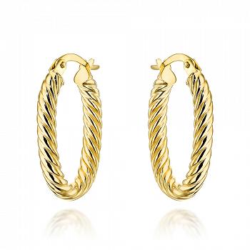 Kolczyki złote plecione owale FUG7-17-K01515-2