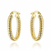 Kolczyki złote plecione owale FUG7-17-K01515-2