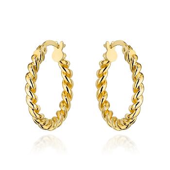 Kolczyki złote skręcone kółka FUG7-17-K01599-2