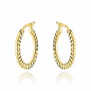 Kolczyki złote kółka żłobione po bokach FUG7-17-K01514-2