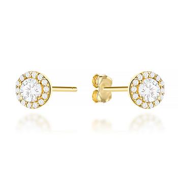 Kolczyki złote okrągłe z cyrkoniami FUG7-17-K01663-2