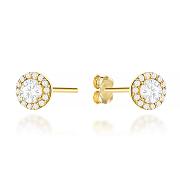 Kolczyki złote okrągłe z cyrkoniami FUG7-17-K01663-2