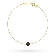 Bransoletka złota czarna koniczyna FUG2-B01092-585