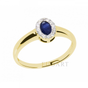 Pierścionek zaręczynowy z brylantem i szafirem B52Z96Sza