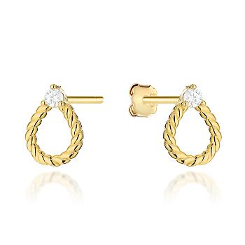 Kolczyki złote łezki z cyrkonią FUG7-K01724-585